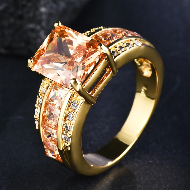 1+1 Offer: Ring with orange crystal