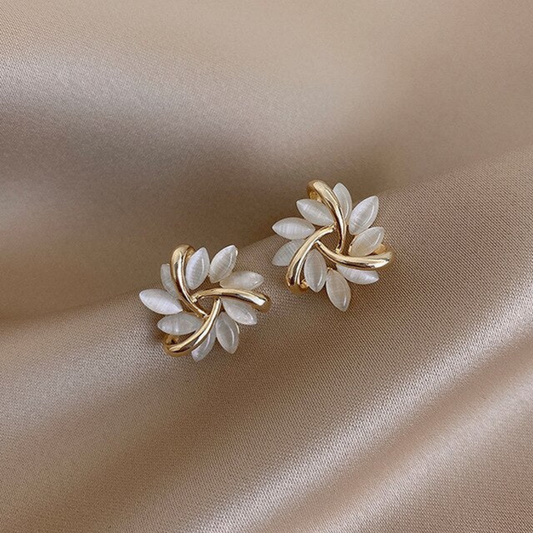 1+1 Offer: Luxury White Opal Earrings in Gold