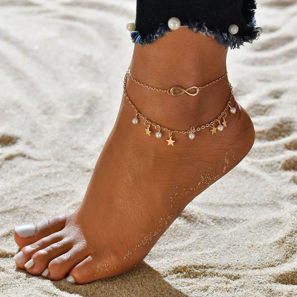 1+1 Offer: Infinite Ankle Cord Bracelet + Beads and Stars