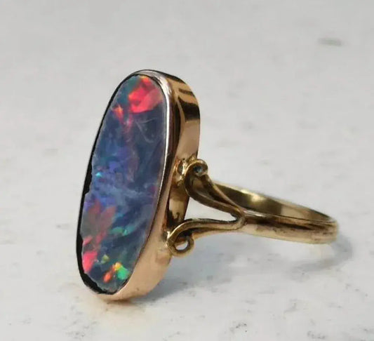 1+1 Offer: Vintage colorful opal ring