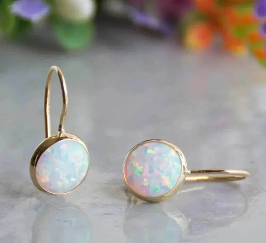 1+1 Offer: Vintage opal stone gold earrings