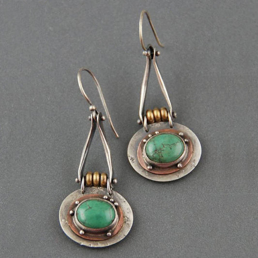 1+1 Offer: Turquoise Two Tone Earrings