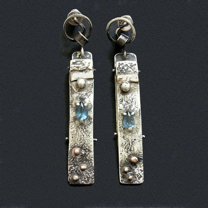 1+1 Offer: Blue Stone Handmade Earrings