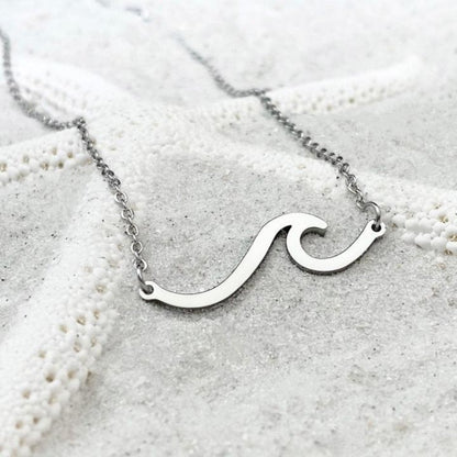 1+1 Offer: Silver Sea Wave Necklace