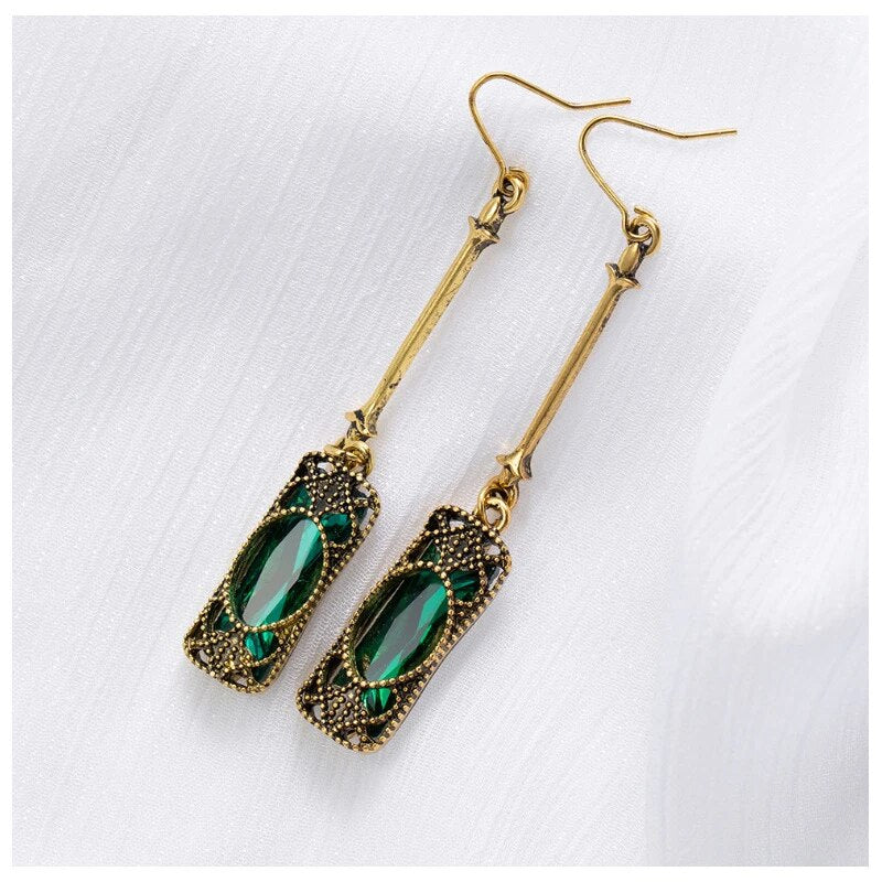 1+1 Offer: Green Lantern Pendant Earrings in Gold