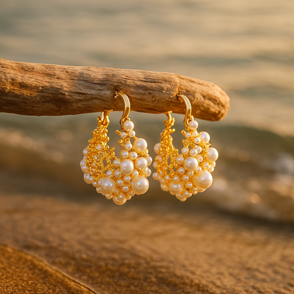 Dione | Golden Dawn Foam Earrings