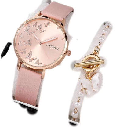 Elegant Belt Watch For Women Diamond Dial Quartz Timepiece
