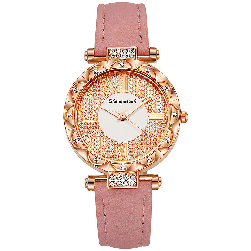 Elegant Diamond Encrusted Starry Belt Womens Quartz Watch