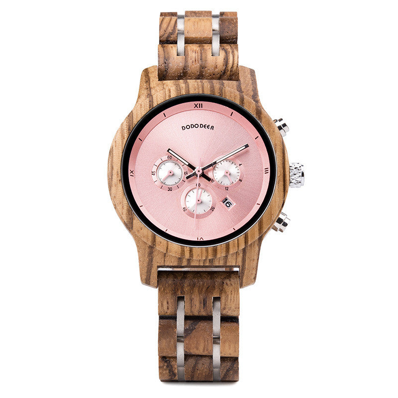 Elegant Wooden Watch For Women With Timeless Grain Charm