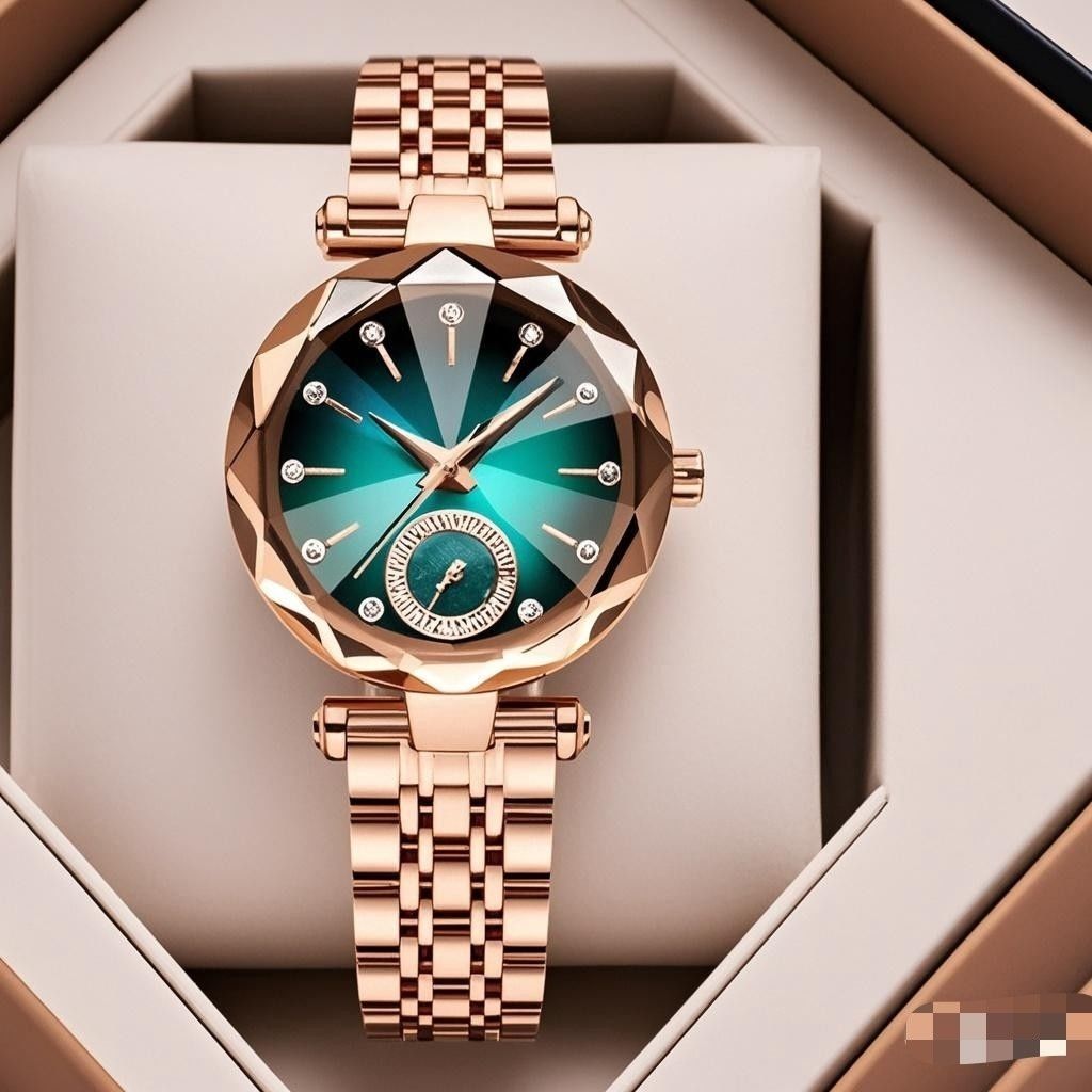 Timeless Elegant Womens Quartz Watch Diamond Sapphire Dial