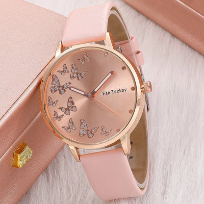 Elegant Belt Watch For Women Diamond Dial Quartz Timepiece