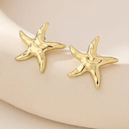 Gold Starfish Earrings