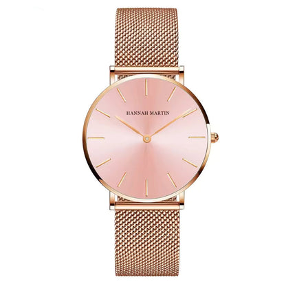 Elegant Rose Gold Wristwatch Featuring Quartz Movement