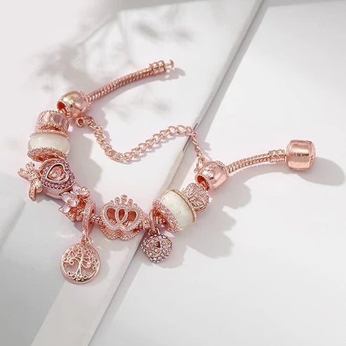 Rose Dreamcatcher Bracelet with Charms Included in Silver