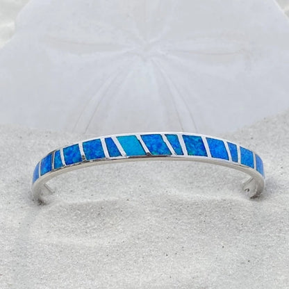 1+1 Offer: Blue and Silver Opal Bracelet