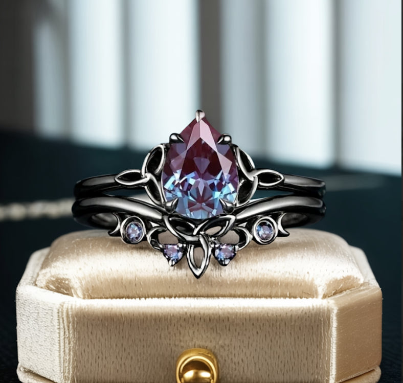 Purple Stone Layered Ring