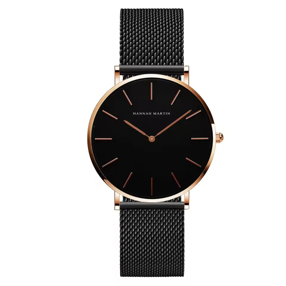 Elegant Rose Gold Wristwatch Featuring Quartz Movement