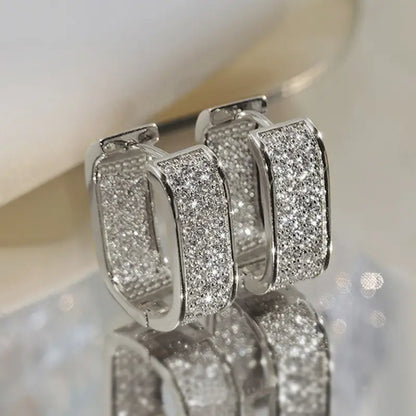 Luxury Crystal Hoop Earrings