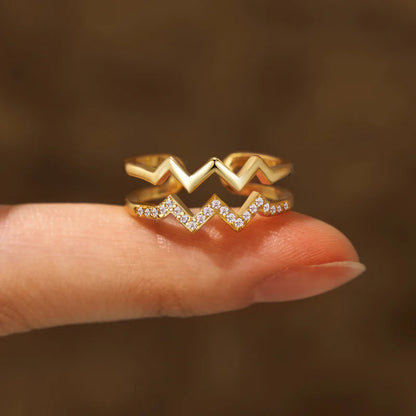 Double Highs & Lows Ring Gold