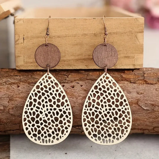 Vintage leather dangle earrings