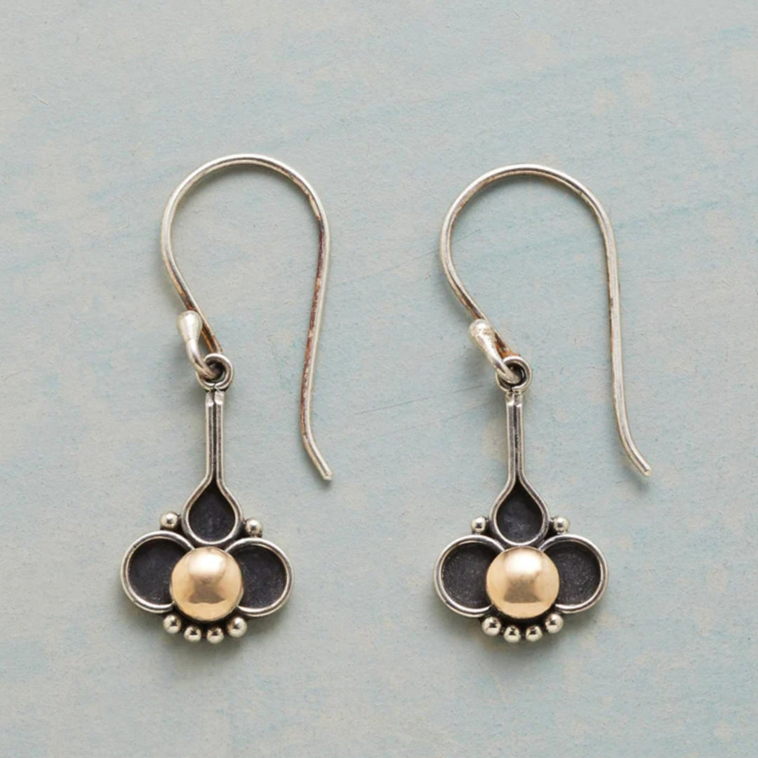 1+1 Offer: Boho Clover Earrings with Pearls in Gold