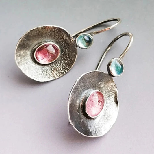 Vintage Bicolor Silver Earrings