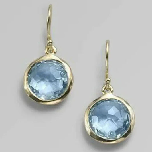 Vintage Light Blue Crystal Earrings