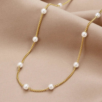 1+1 Offer: Freshwater pearl gold necklace