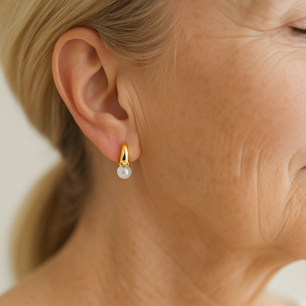 Small Pearl Earrings Gold Plated