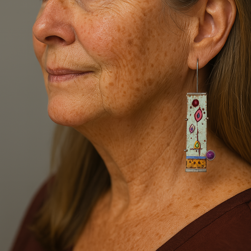 1+1 Offer: Vintage earrings with antique enamel