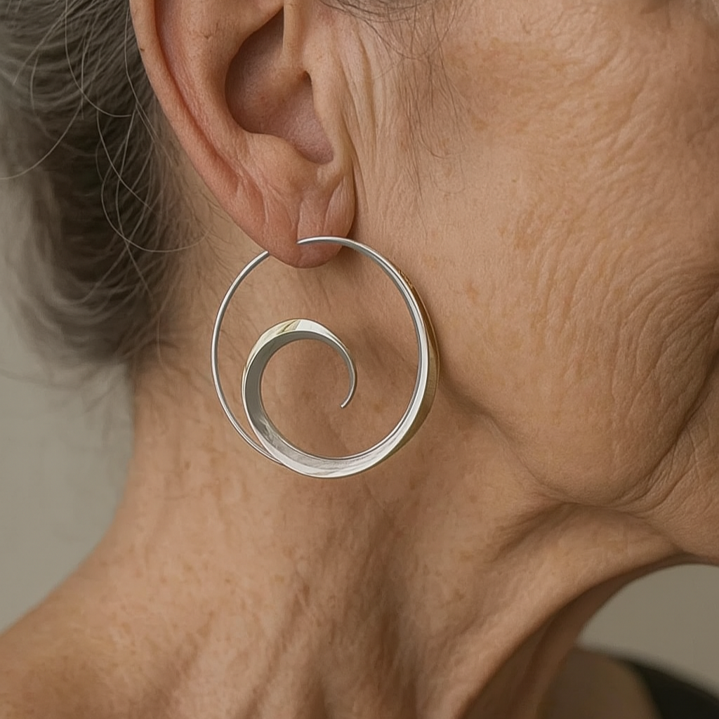 1+1 Offer: Vintage earrings with spiral waves