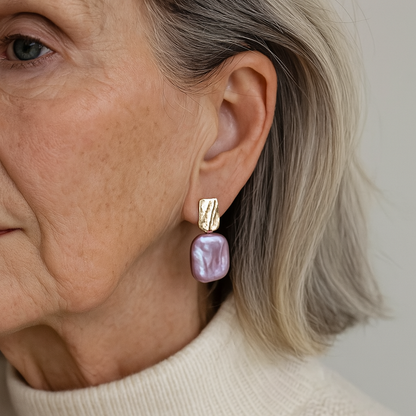 1+1 Offer: Elegant Baroque Pearl Gold Earrings