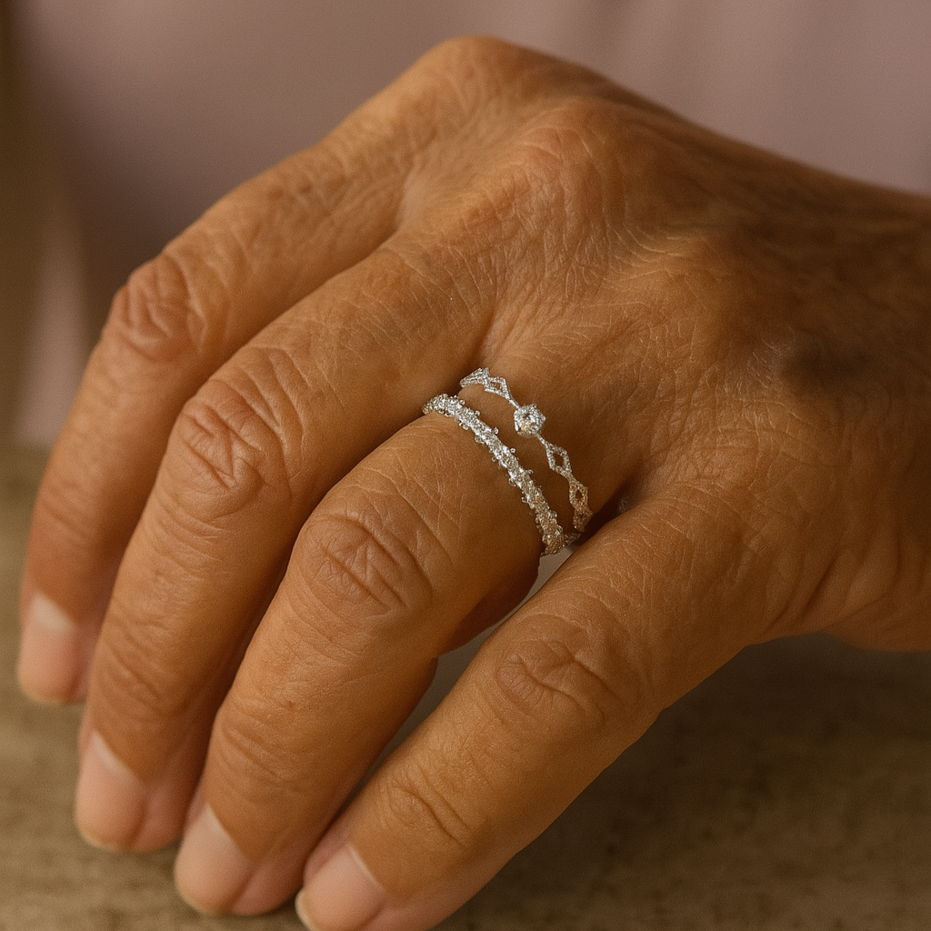 1+1 Offer: Adjustable Elegant Zirconia Ring made of Silver