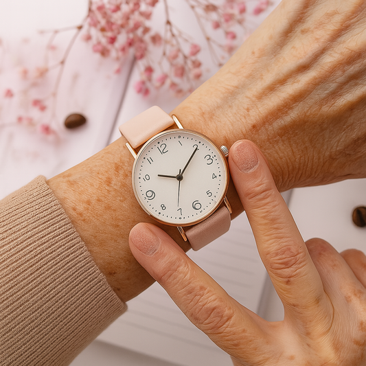 Luxurious Leather Band Analog Timepiece Arabic Dial