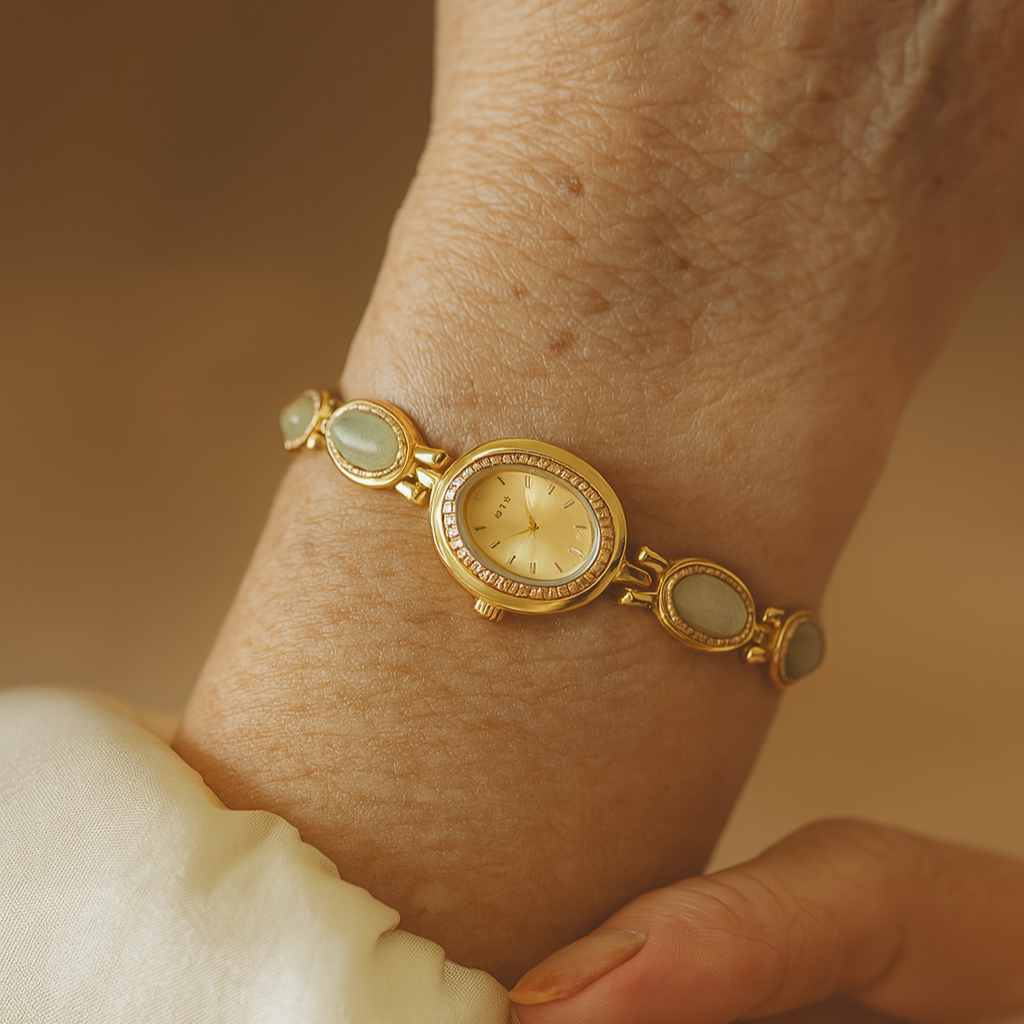 Luxurious Natural Stone Chain Wristwatch with Elegance