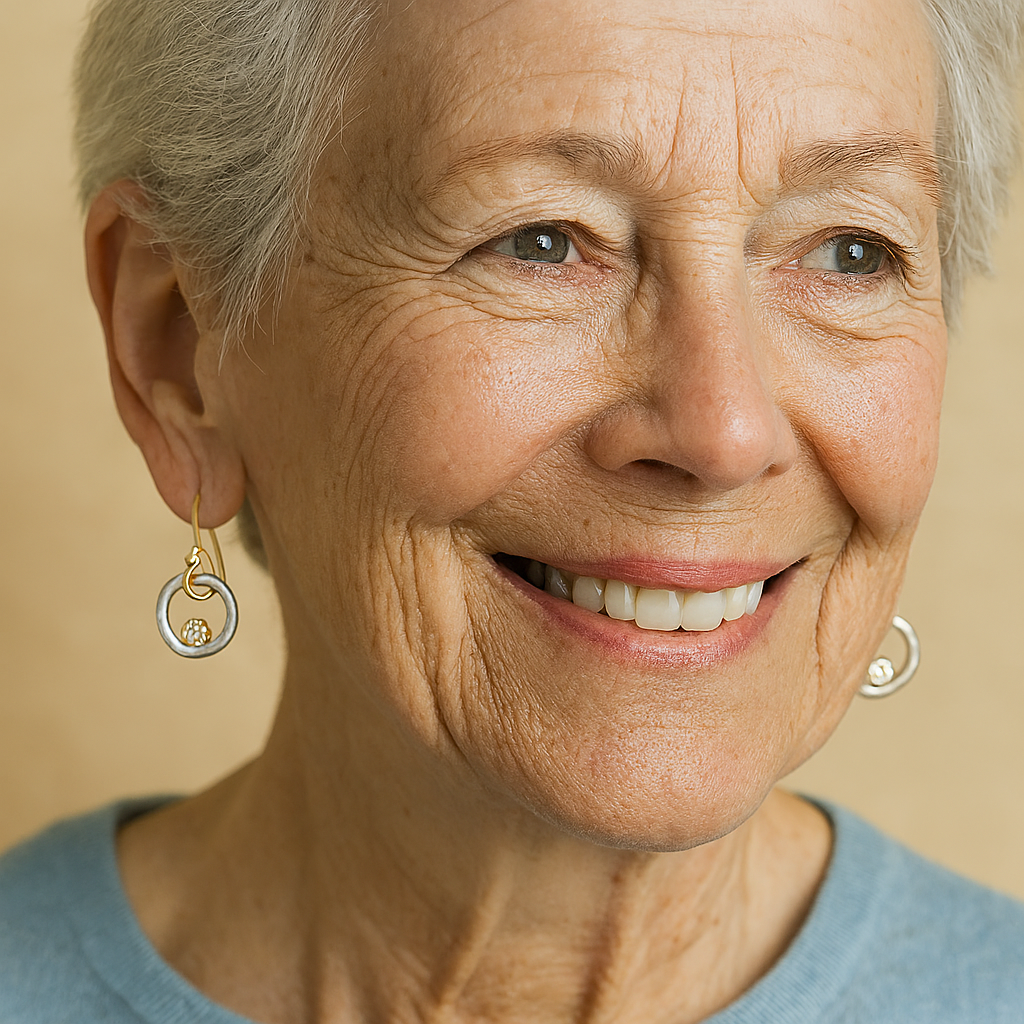 1+1 Offer: Vintage Gold & Silver Zirconia Earrings