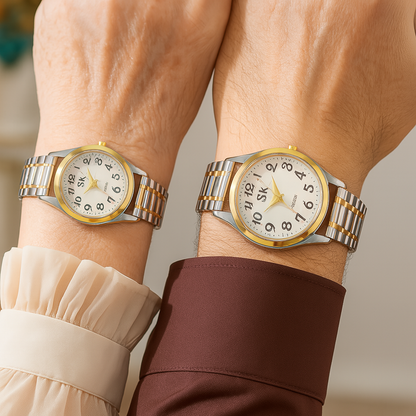 Minimalist Couple Quartz Watches with Rubber Straps