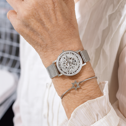 Luxuriant Openwork Skeleton Hollow Dial Metal Mesh