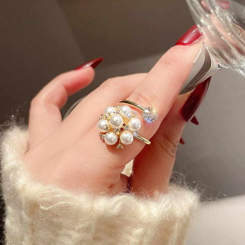 1+1 Offer: Adjustable Ring with Cute Pearls