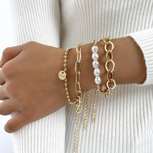 1+1 Offer: Gold Pearl Bracelets