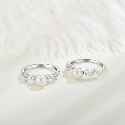Freshwater Pearl Zircon Ring