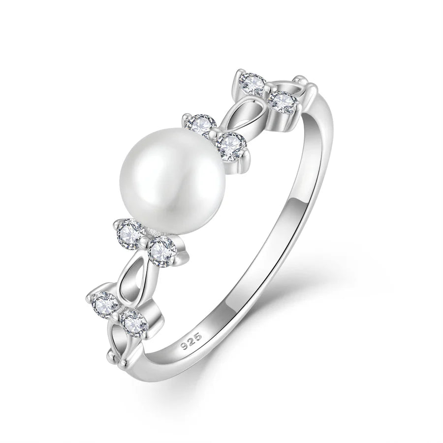 Freshwater Pearl Zircon Ring