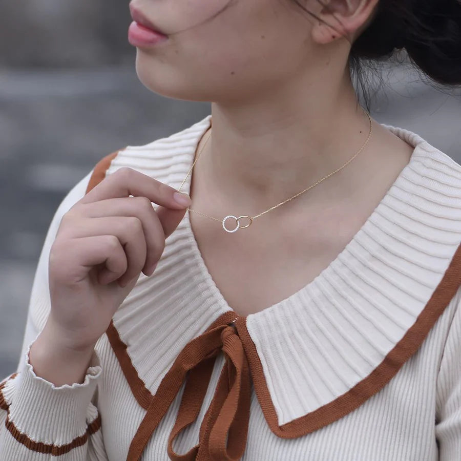 Round Circle Cubic Zircon Necklace