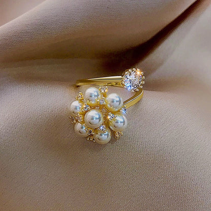 1+1 Offer: Adjustable Ring with Cute Pearls