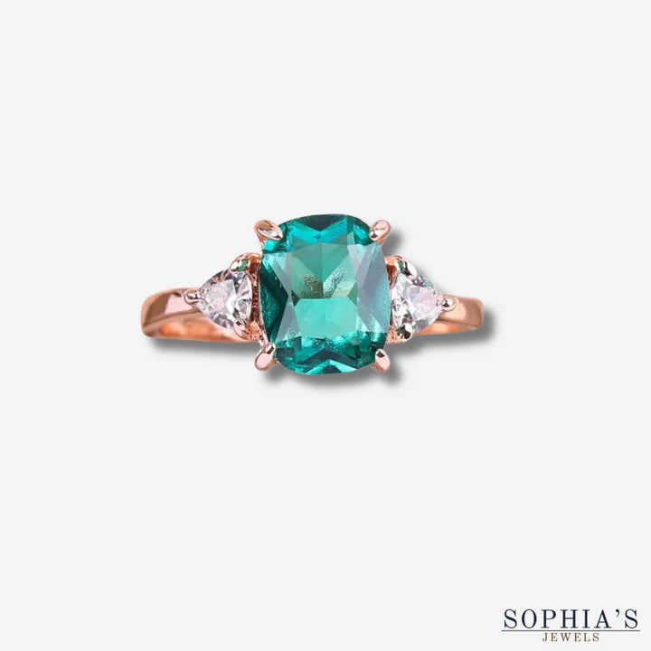 Josephine | Gold Ring With Green Zircon