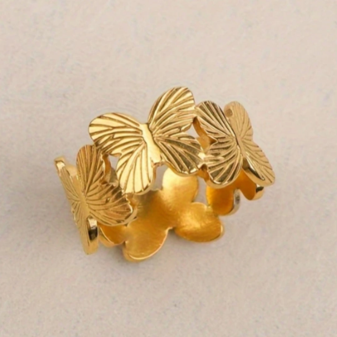 1+1 Offer: Golden Butterfly Ring