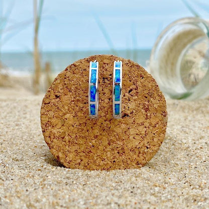 1+1 Offer: Blue Oceanic Opal Earrings in Silver