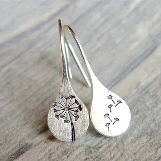 1+1 Offer: Silver Dandelion Leaf Earrings