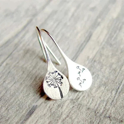 1+1 Offer: Silver Dandelion Leaf Earrings