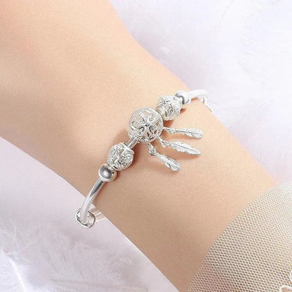 Silver Adjustable Dreamcatcher Bracelet